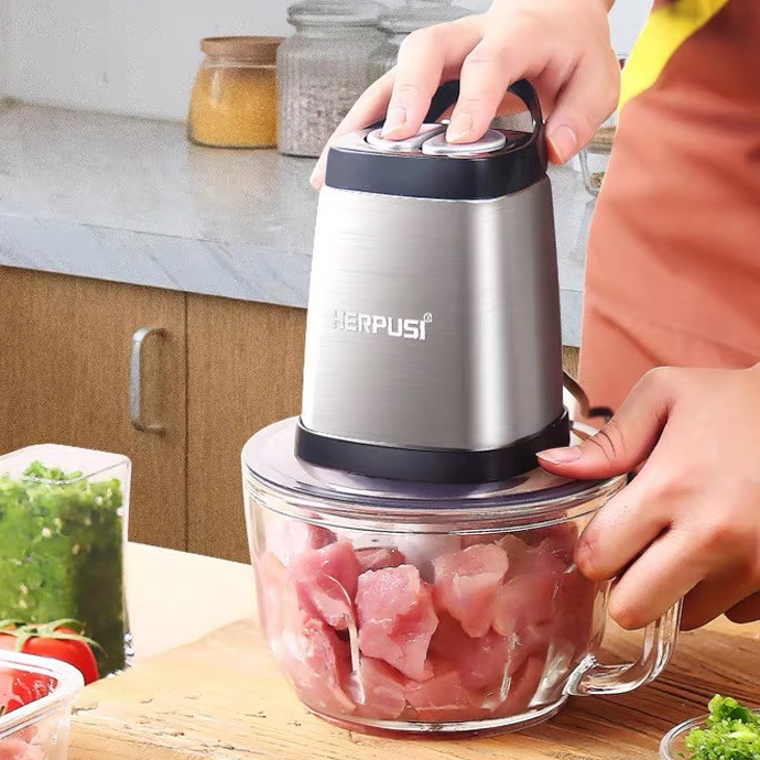 单把手高硼硅玻璃杯身1.5L多功能绞肉机heps