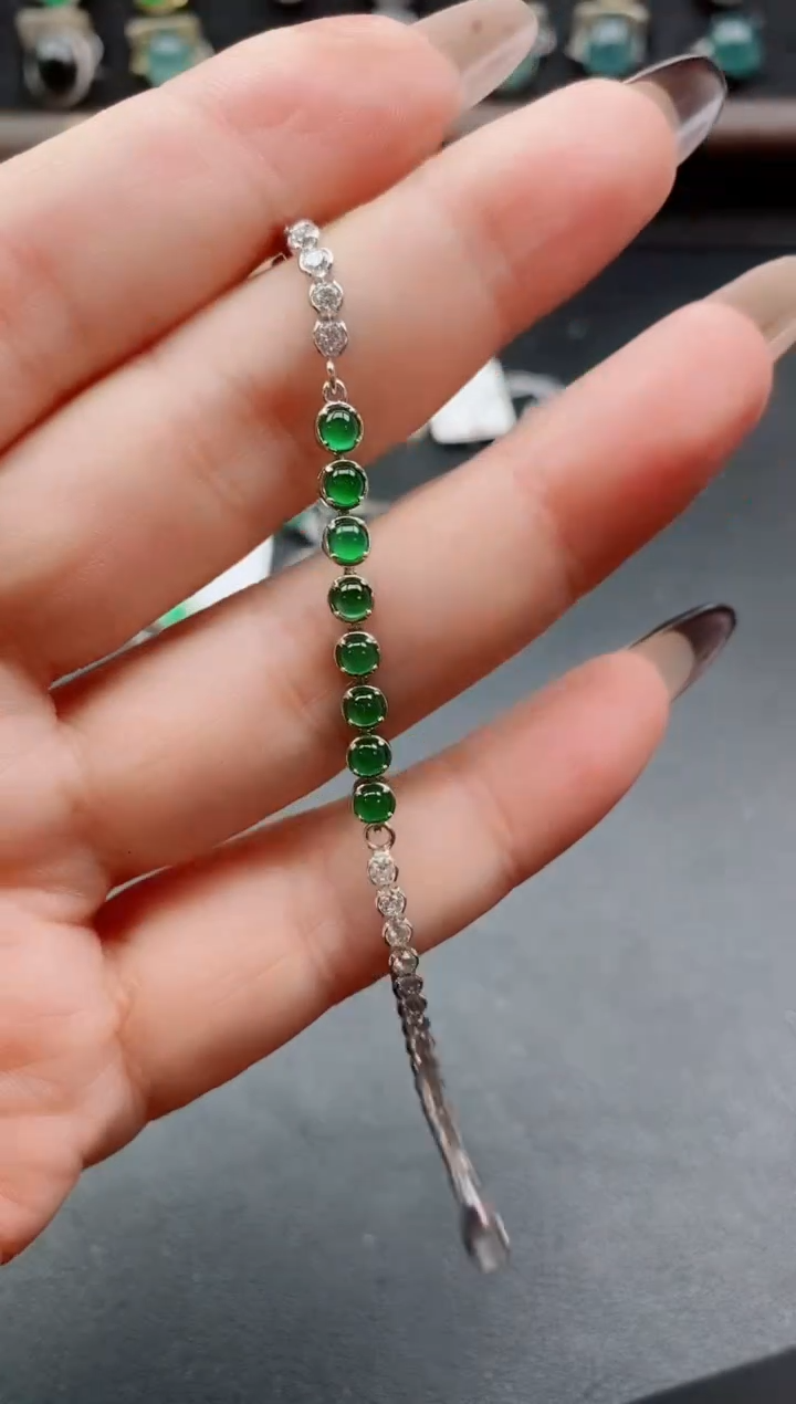 银S925镶嵌戒指翡翠1