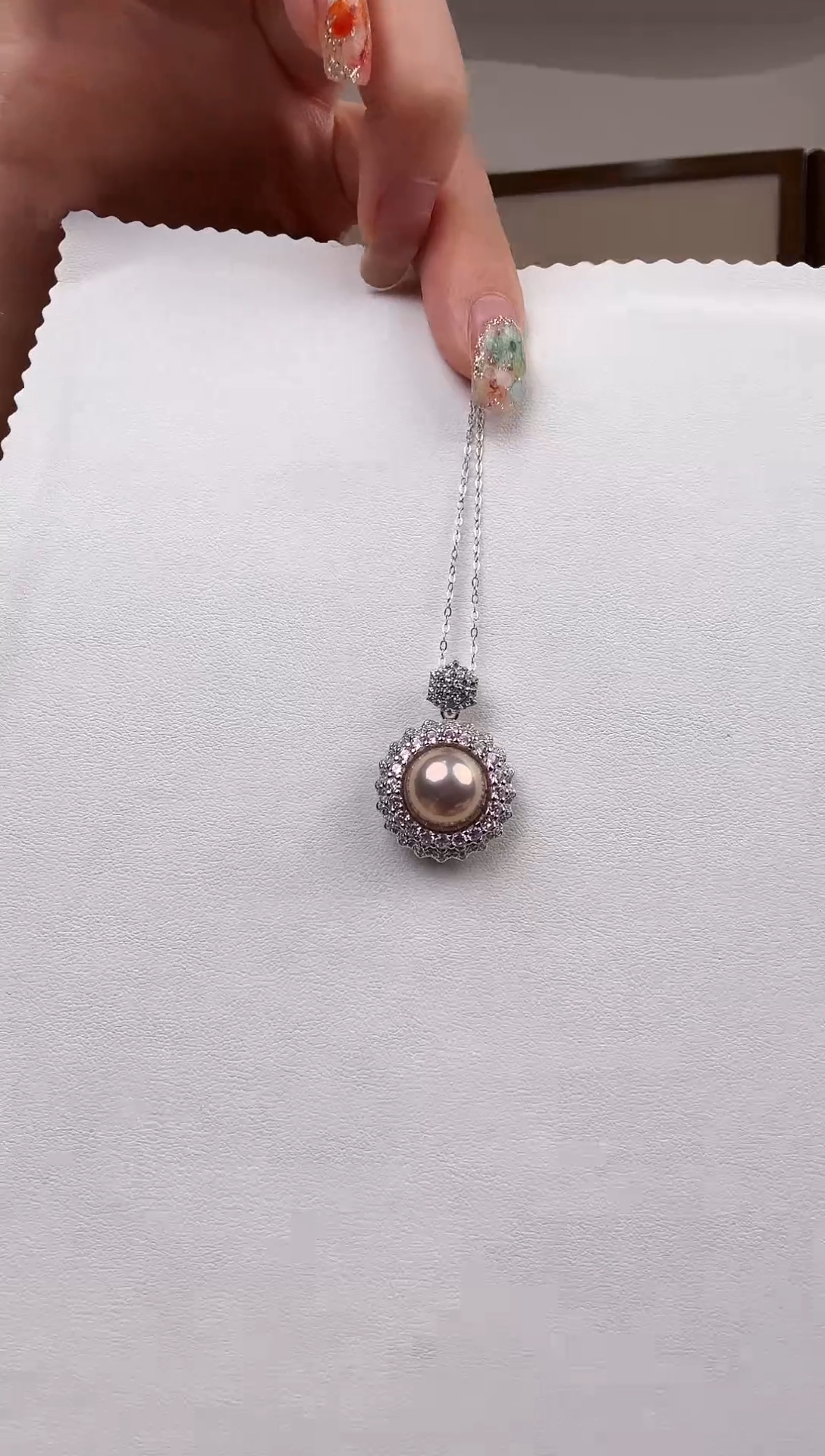 吊坠(赠链)银S925镶嵌淡水珍珠淡水珍珠吊坠