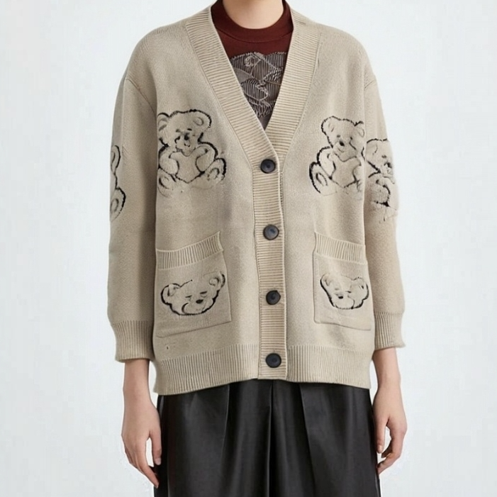 【小熊针织】9-951新款时尚休闲毛衣外套
