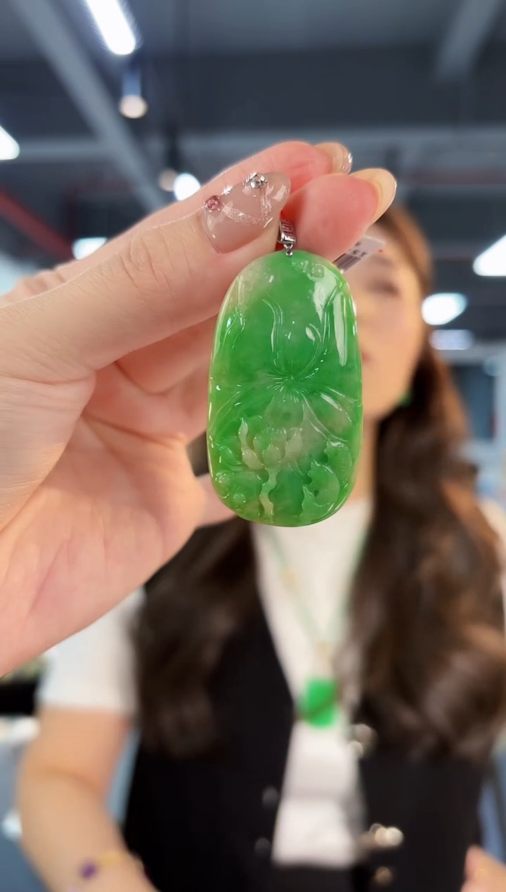 【闪购商品】翡翠颈饰18K金镶嵌缅料A货/支持复检/一件