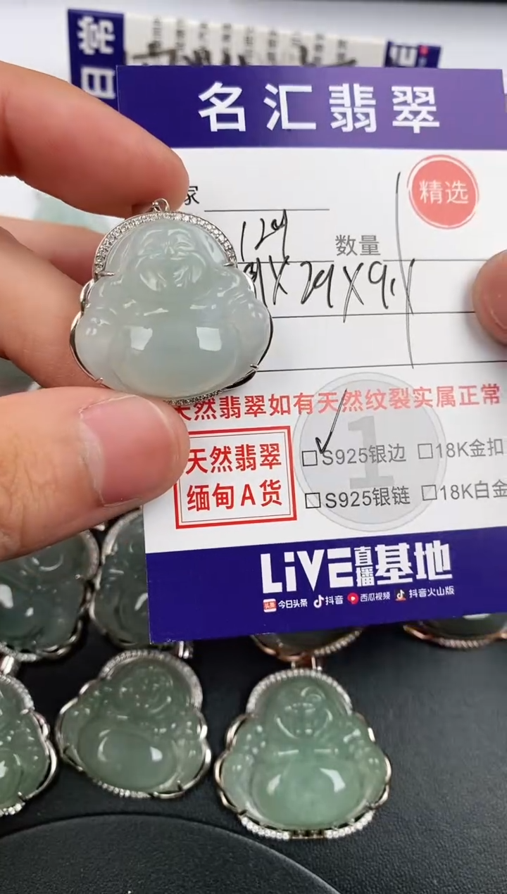 翡翠银S925镶嵌颈饰·