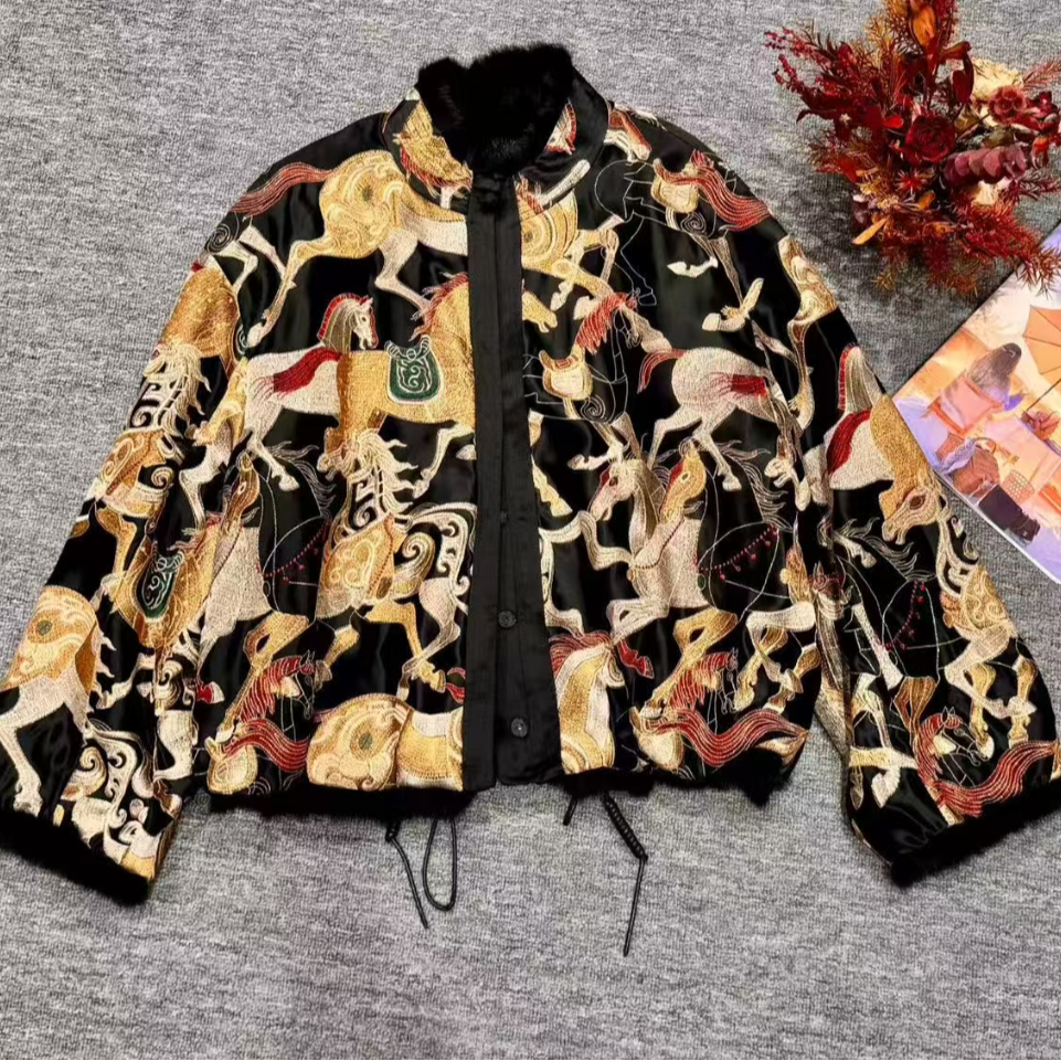 【京云浮华】新中式国风重工刺绣双面双穿外套2025C9030-垚垚玫瑰仓