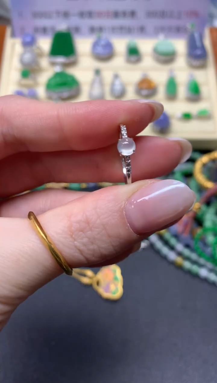 【闪购商品】翡翠戒指18K金镶嵌戒指|1600+160