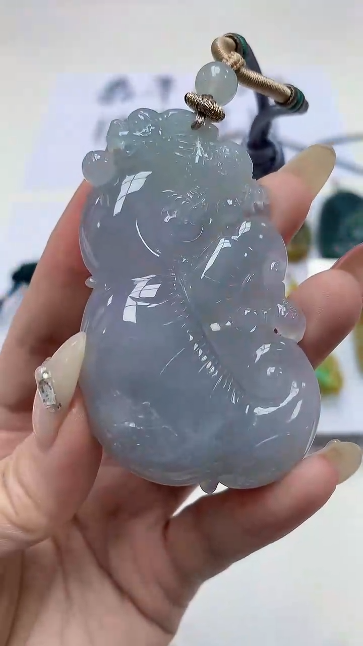 【闪购商品】定制翡翠未镶嵌0405DD-毛货挂件如意55