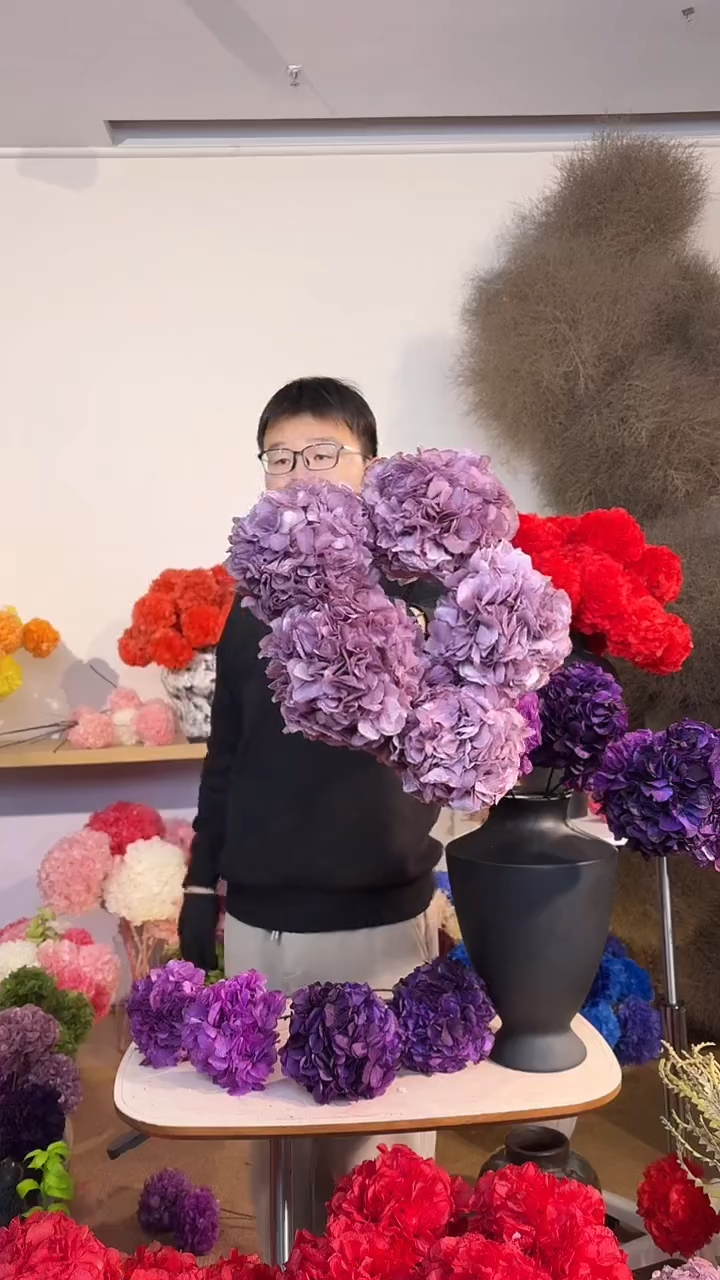 漂色永生大叶绣球花球5枝——香芋紫