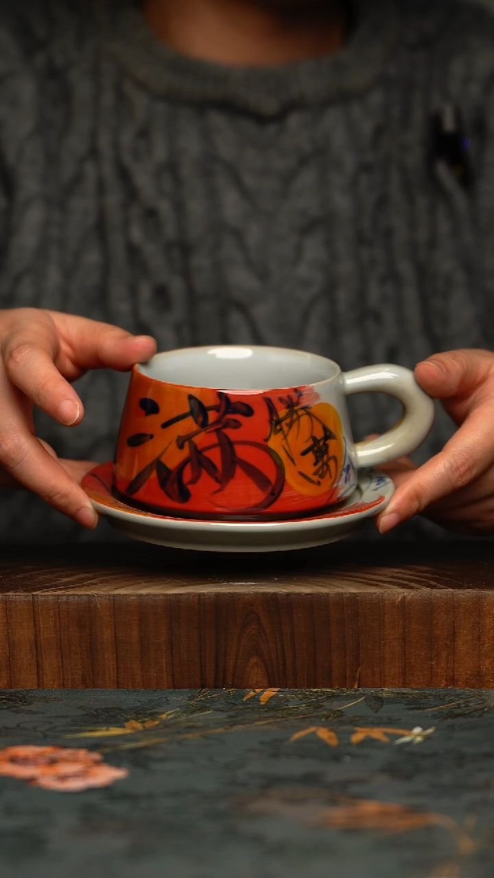 瓷片釉下彩手工手绘同款陶器