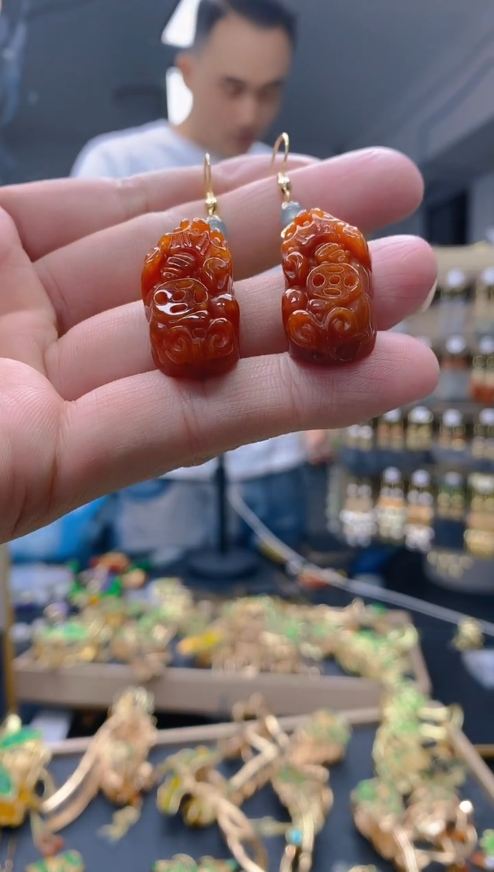 【闪购商品】翡翠耳饰合金0407翡翠耳钩
