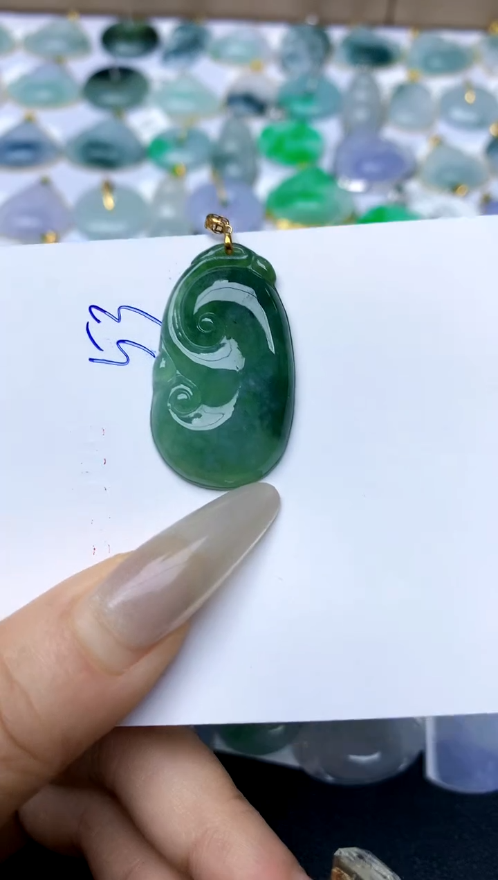 【闪购商品】翡翠颈饰18K金镶嵌53天然A货翡翠