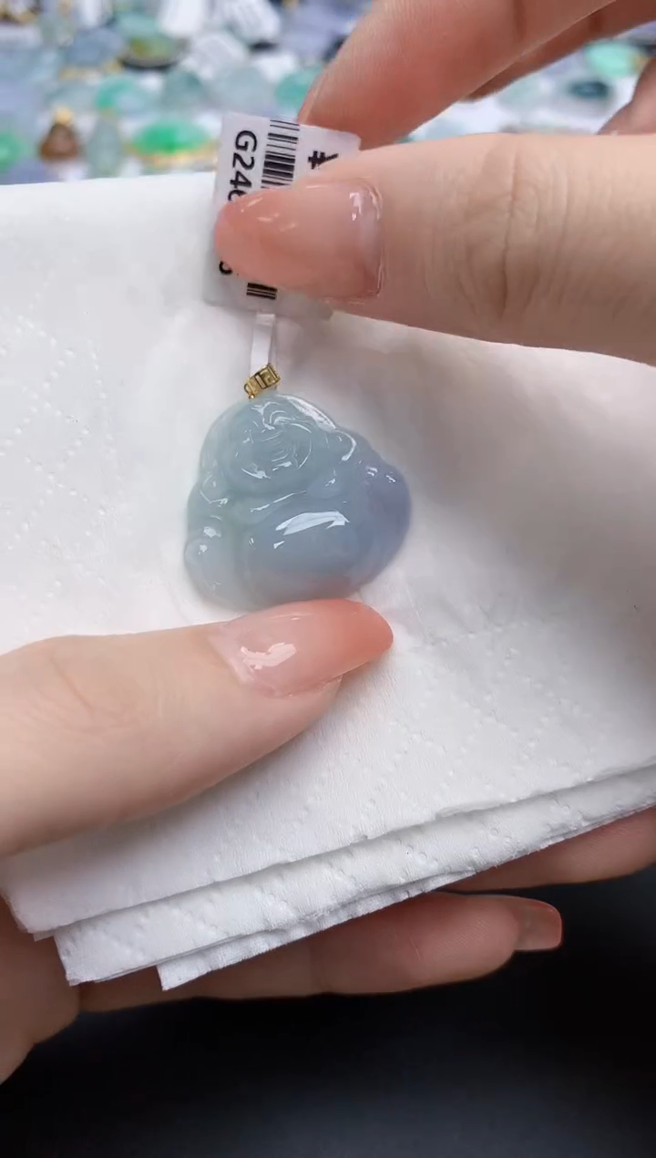 【闪购商品】翡翠颈饰18K金镶嵌天然缅甸翡翠A货