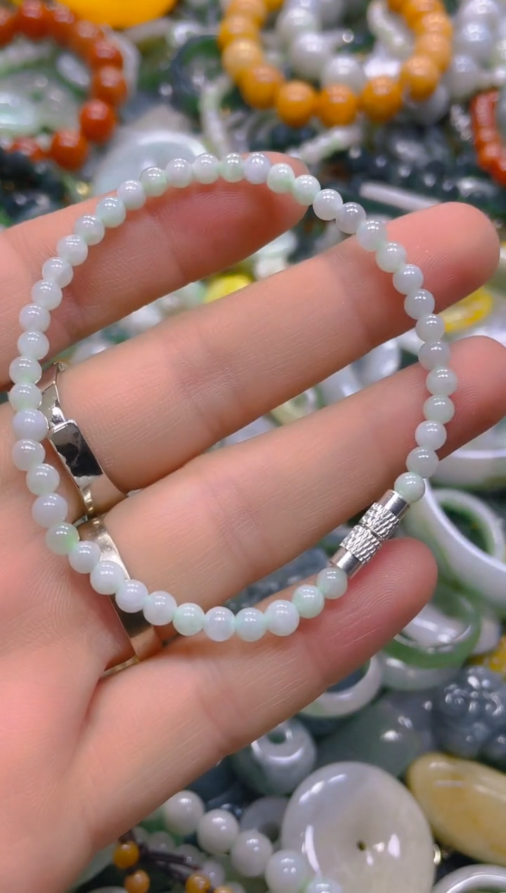 翡翠未镶嵌颈饰4mm/K/翡翠A货一图一物