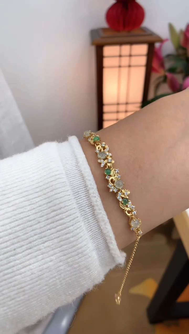 【闪购商品】翡翠手链银S925镶嵌手链