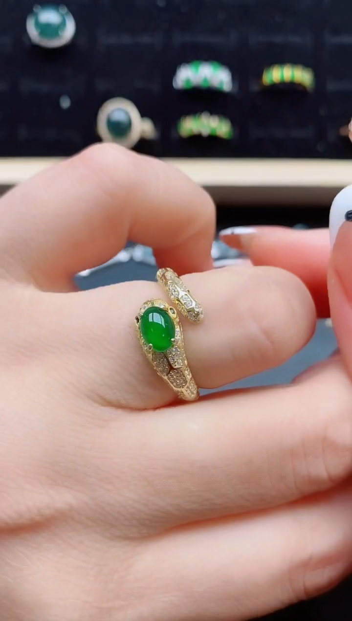 【闪购商品】翡翠戒指银S925镶嵌21321