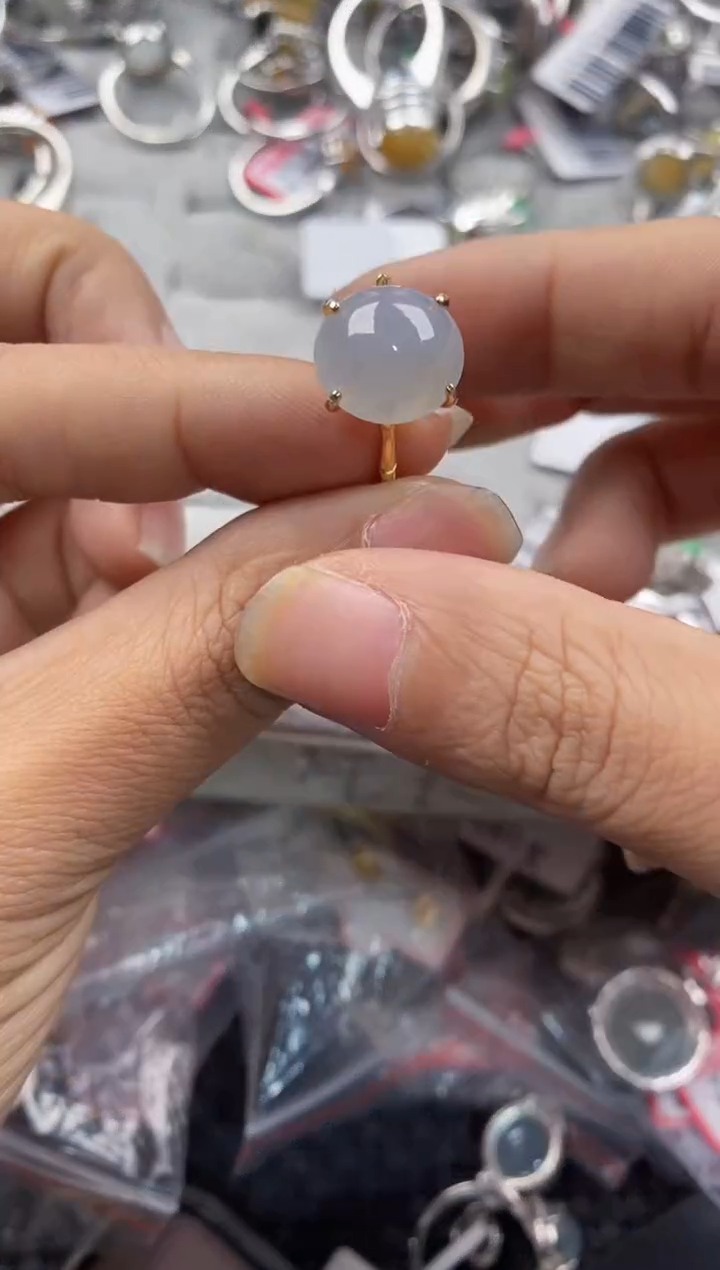 银S925镶嵌戒指翡翠999---2