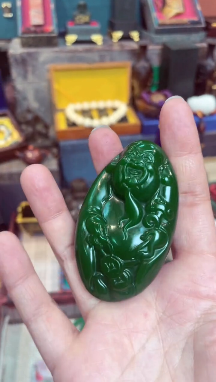 【闪购商品】和田玉（碧玉）手把件未镶嵌 财神