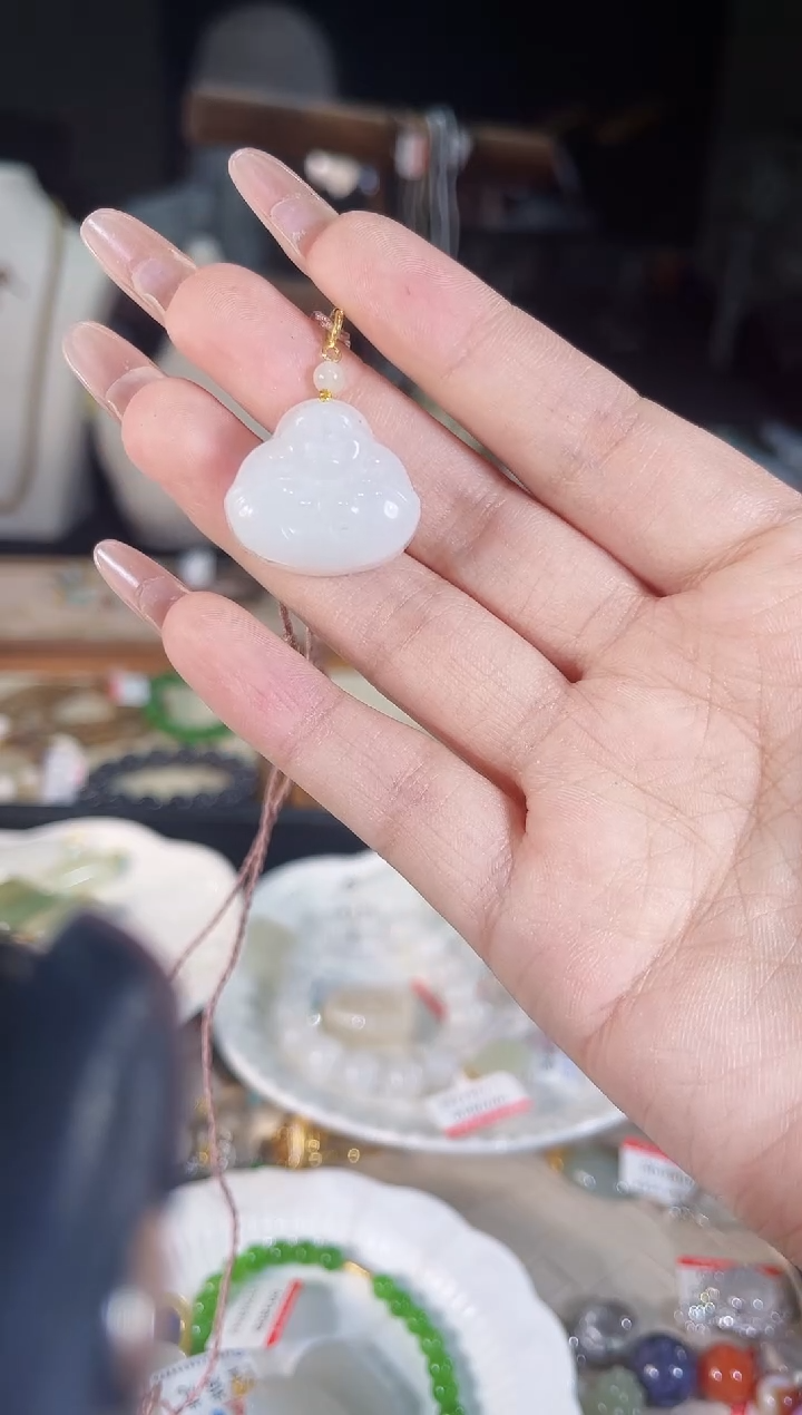 和田玉银S925镶嵌吊坠(不含链)多样性发货其一