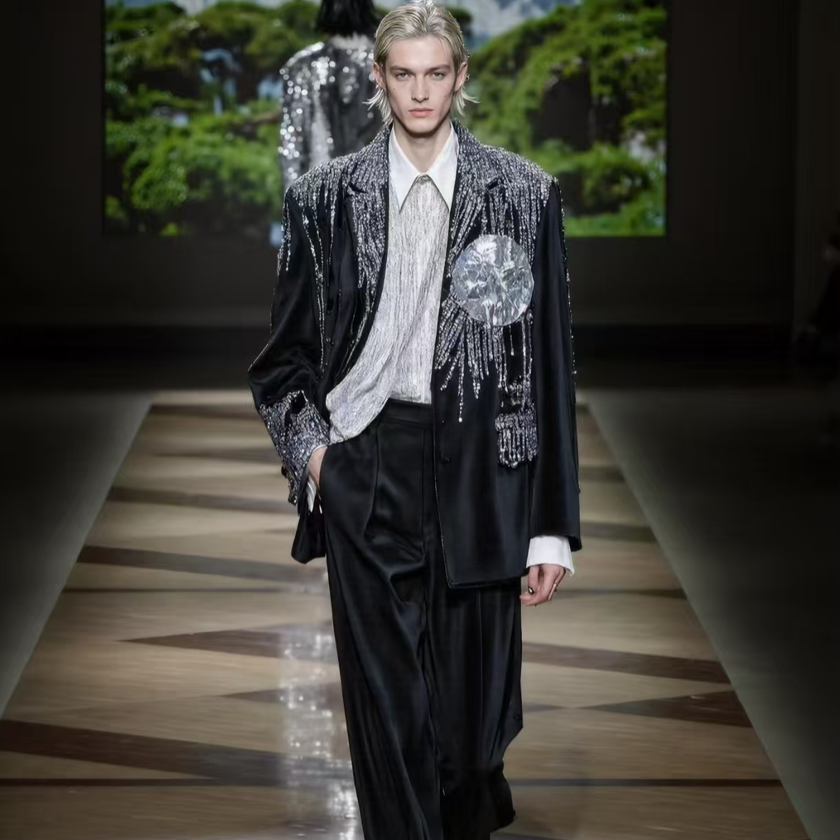 KX【28】Q9002#秋冬季潮奢时尚轻奢痞帅男装长裤卫裤