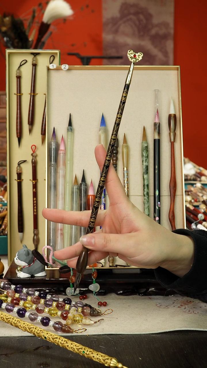 147号闪孤品高货毛笔链接 清水试笔 蘸墨不退