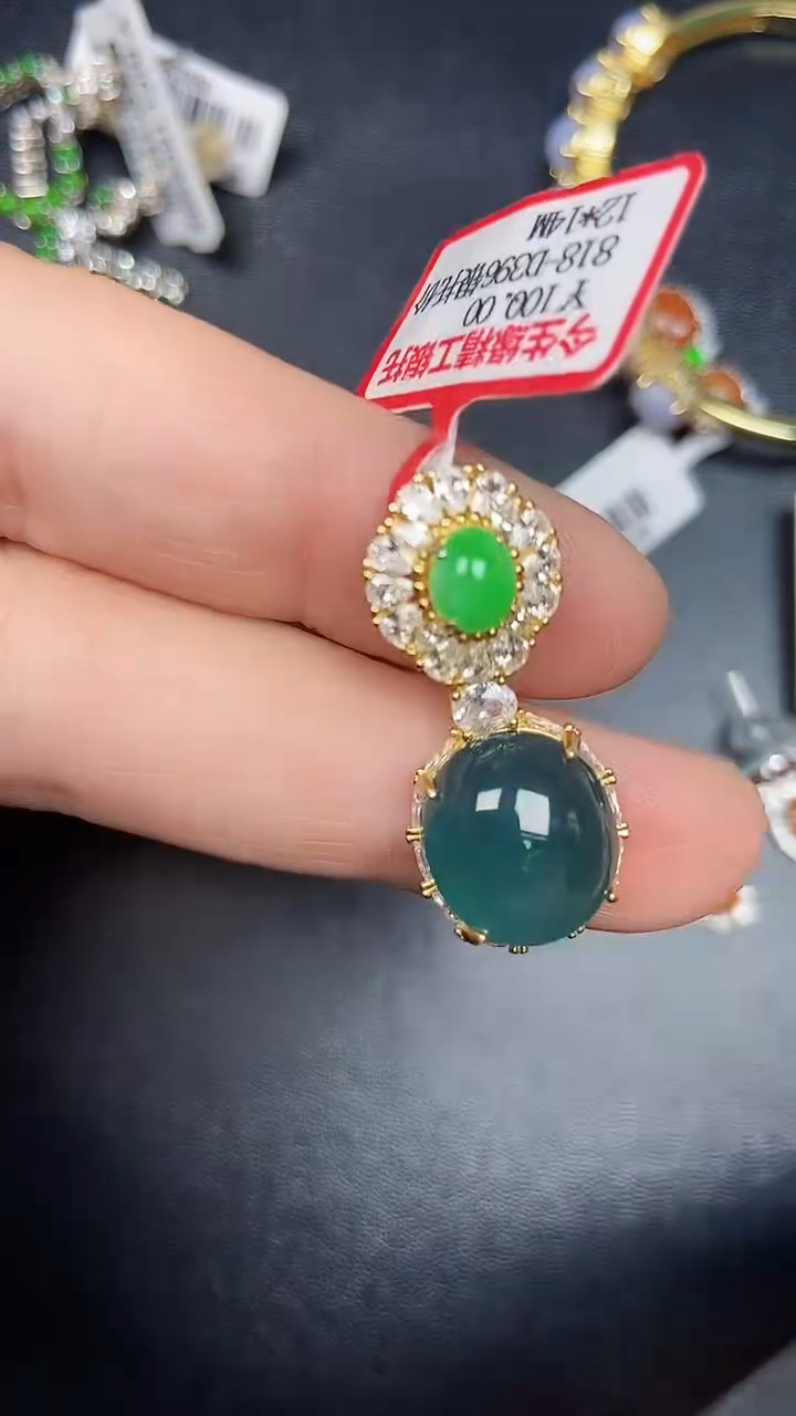 银S925镶嵌戒指翡翠3360