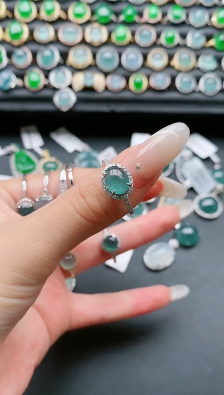 【闪购商品】翡翠戒指银S925镶嵌1111111