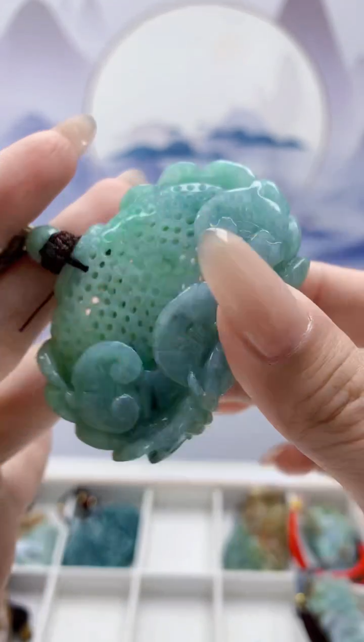 定制翡翠未镶嵌5060xx-毛货挂件184