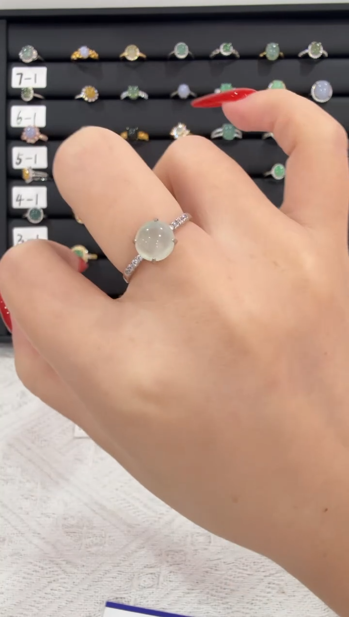 银S925镶嵌戒指翡翠003