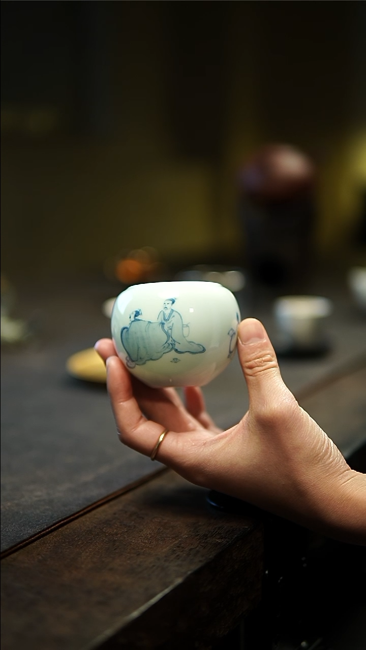 【闪购商品】定园青花北窗三友建水