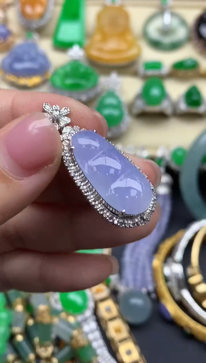 【闪购商品】翡翠吊坠(不含链)18K金镶嵌658-中国好珍宝