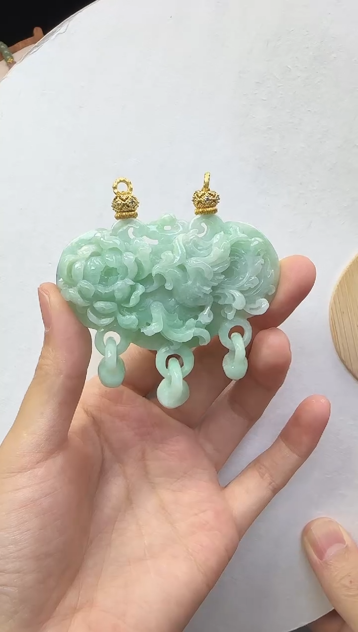 翡翠未镶嵌颈饰国风原创