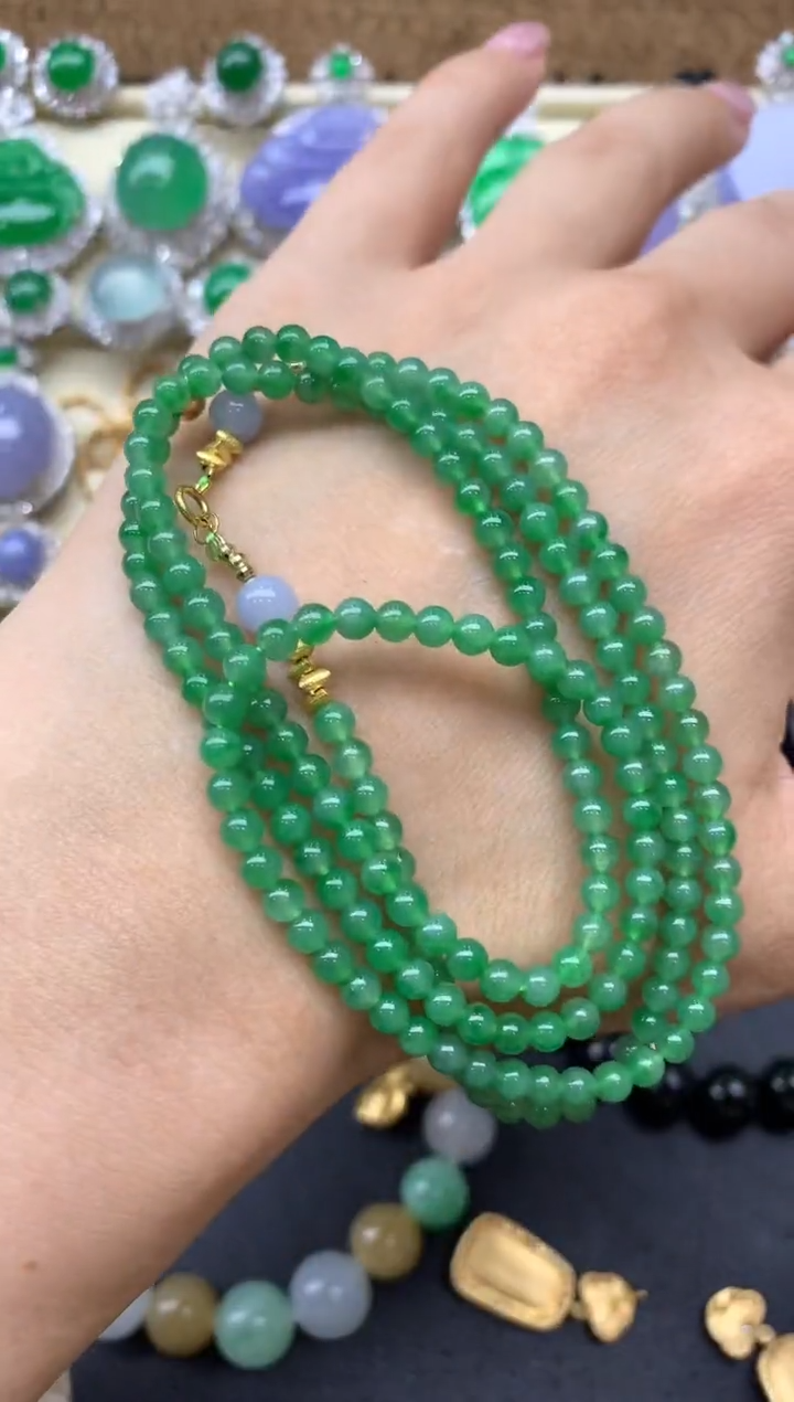 【闪购商品】翡翠手串18K金镶嵌409-中国好珍宝