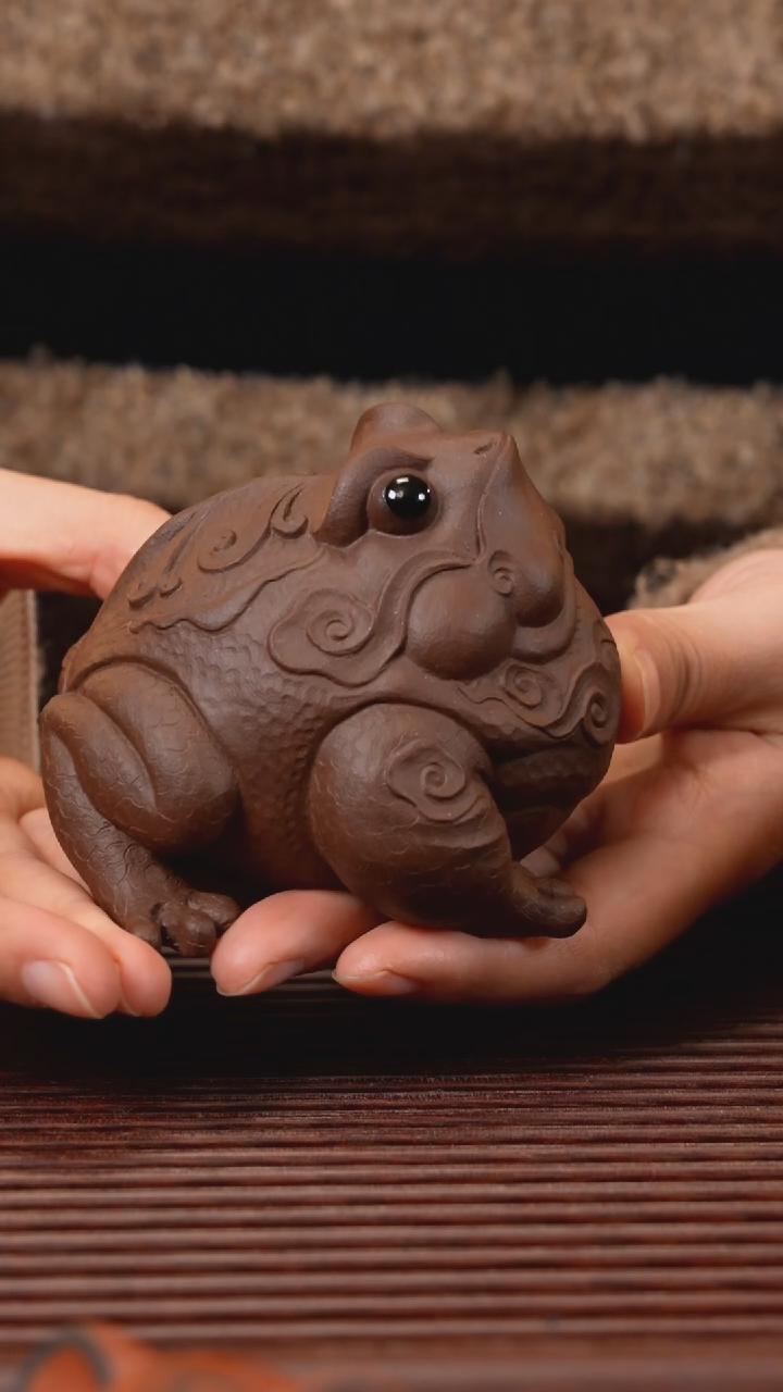 【闪购商品】紫砂茶宠紫泥富贵蛙