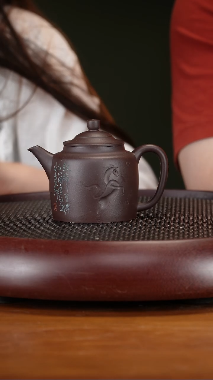 茶壶紫砂110ZKN十二生肖马 紫茄泥230cc