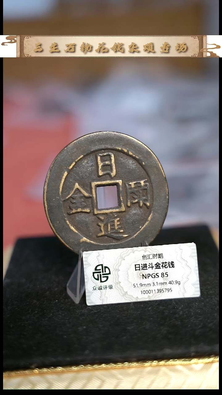 编号1165日进斗金花钱（配脖挂）