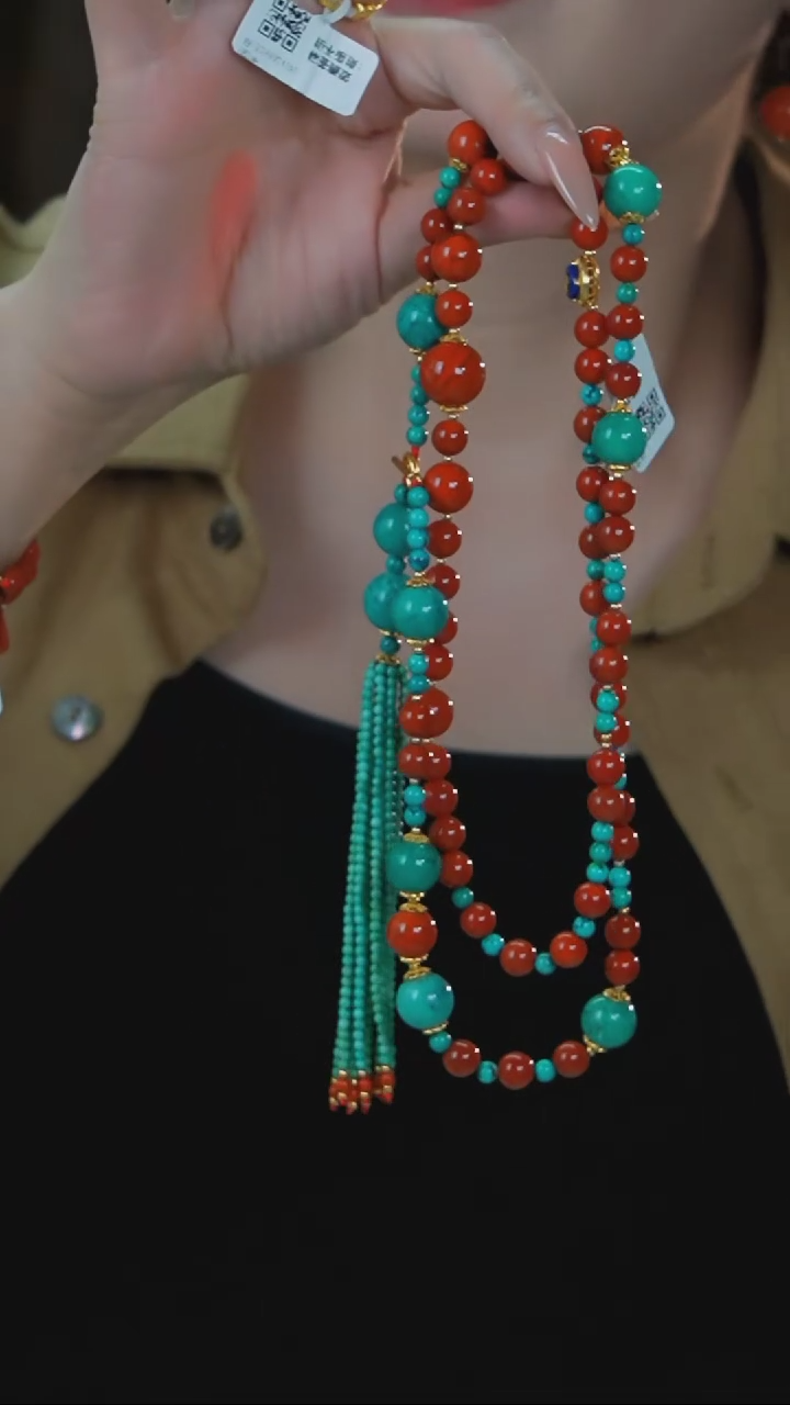 【闪购商品】绿松石项链银S925镶嵌发货一件