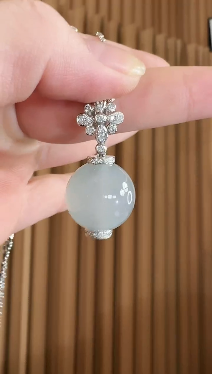 翡翠18K金镶嵌吊坠(不含链)吊坠