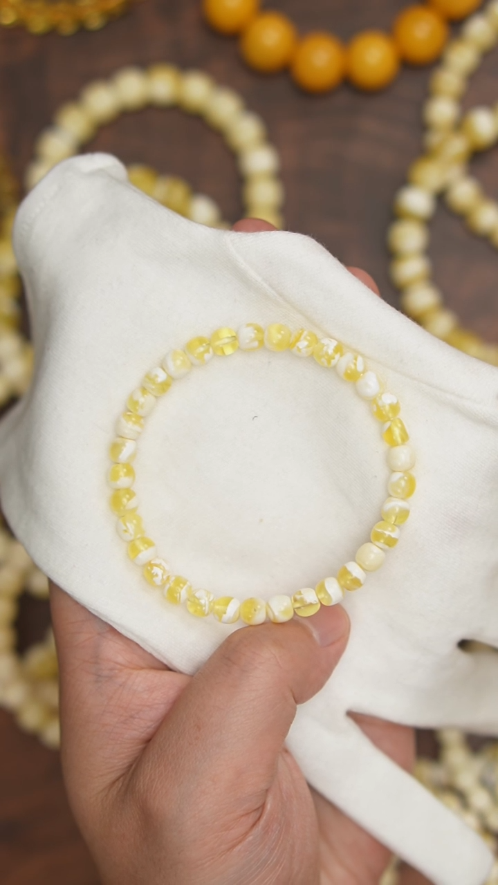 未镶嵌蜜蜡珠宝奇石约6mm+（单件）