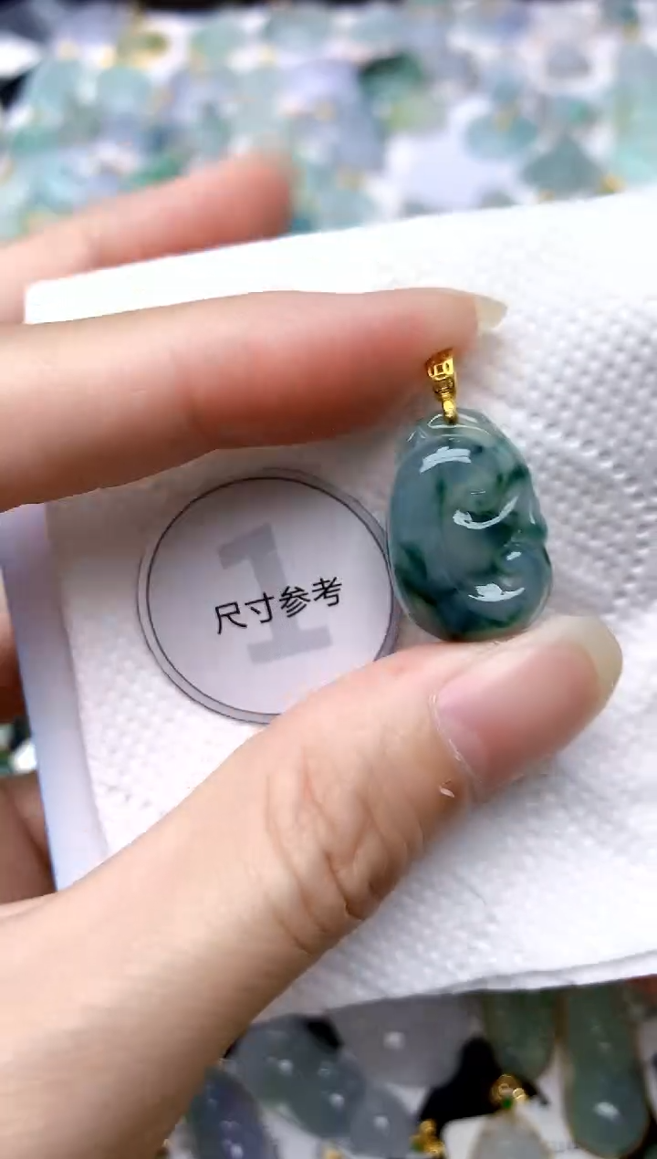 颈饰银S925镶嵌翡翠天然A货翡翠