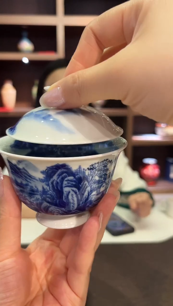 景德镇陶瓷二才盖碗