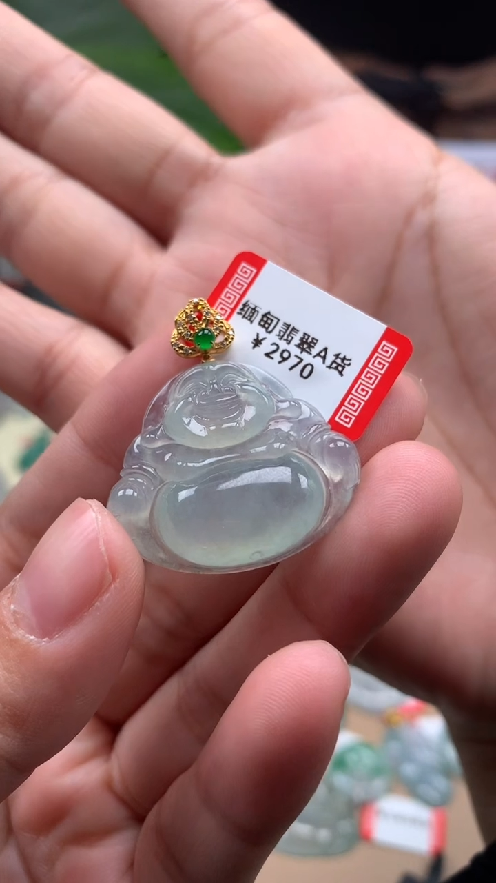 【闪购商品】翡翠颈饰18K金镶嵌佛公