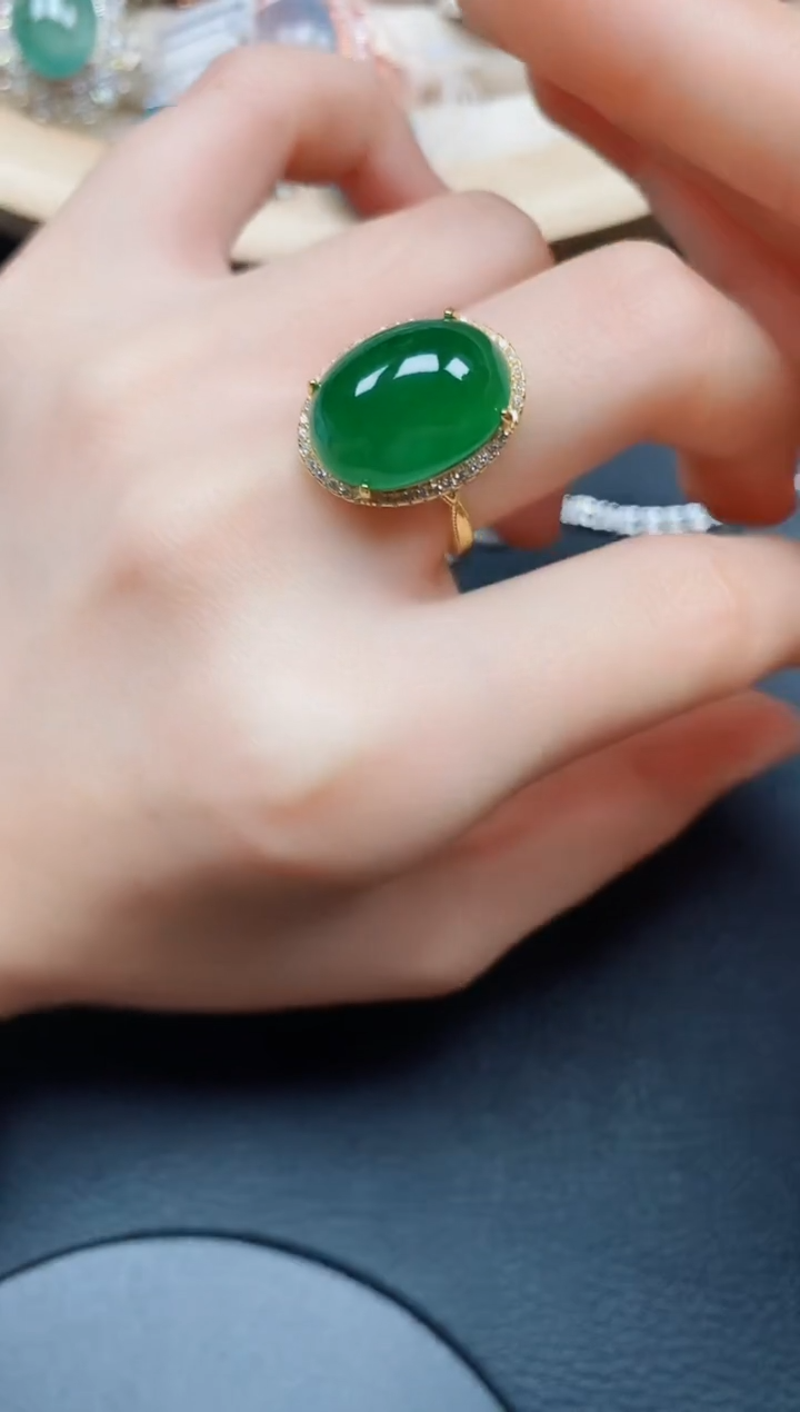 【闪购商品】翡翠戒指银S925镶嵌翡翠