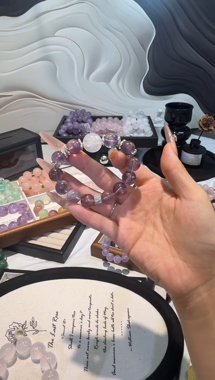 水晶手串未镶嵌兔毛