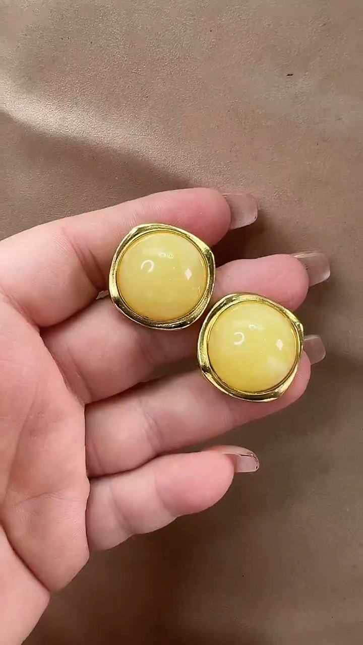 琥珀颈饰未镶嵌耳环