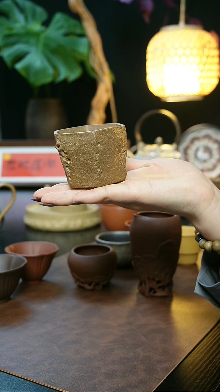 【闪购商品】紫砂茶杯全手柴烧六方主人杯