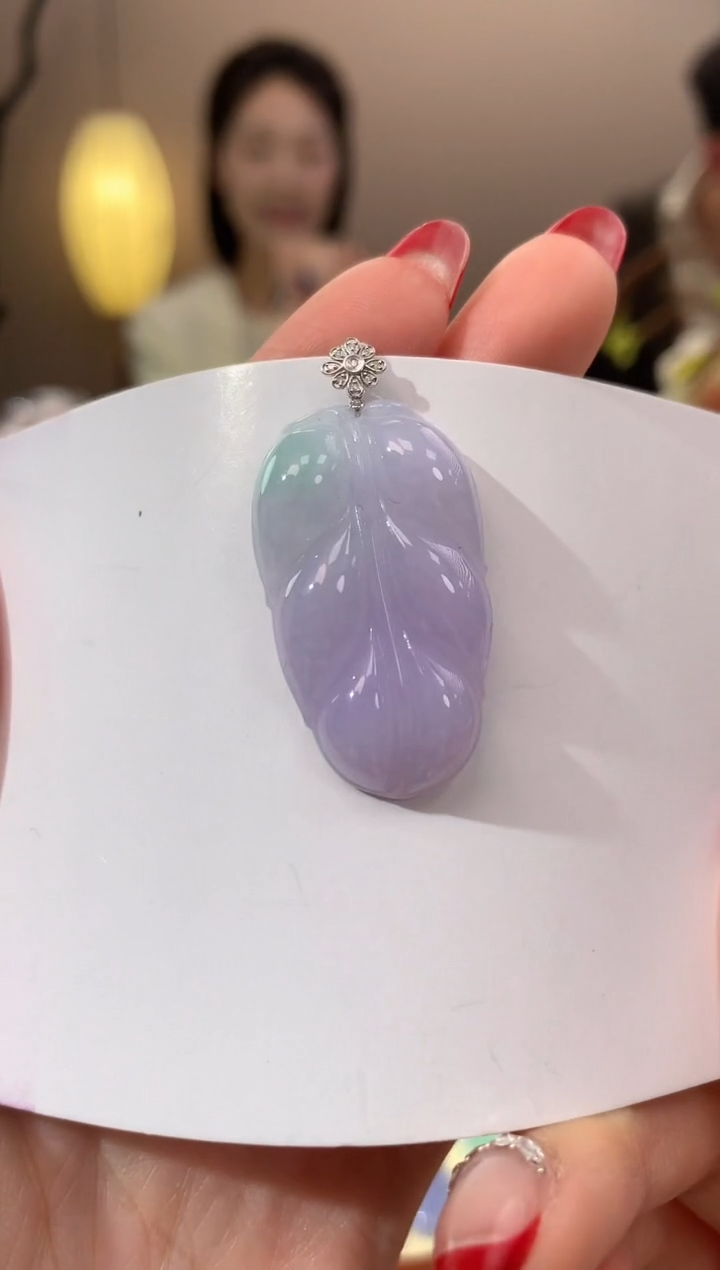 【闪购商品】翡翠颈饰18K金镶嵌天然缅甸a货翡翠