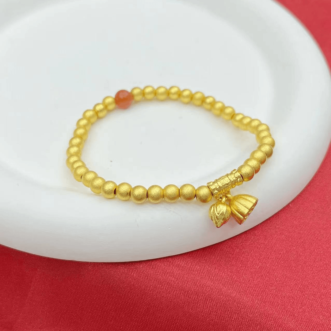 【月亮姐专属】天然翡翠红翡转运珠两世欢手串（赠包装，证书）K349