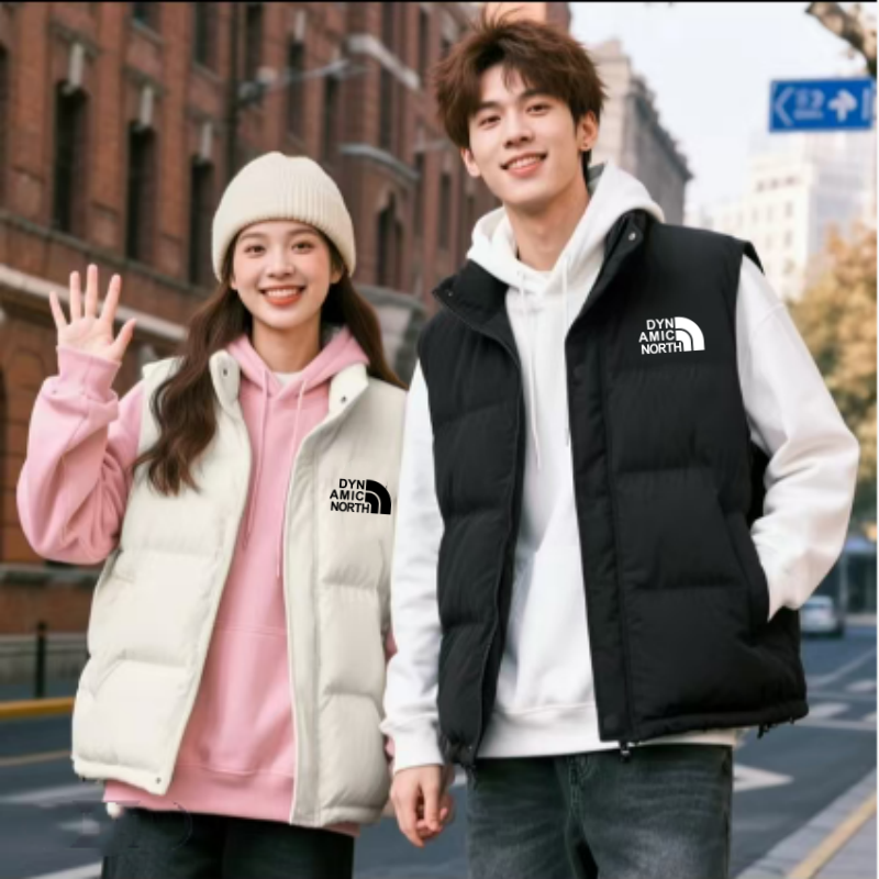 动感北面秋冬新款潮牌马甲保暖背心男女立领外套情侣无袖马夹外套