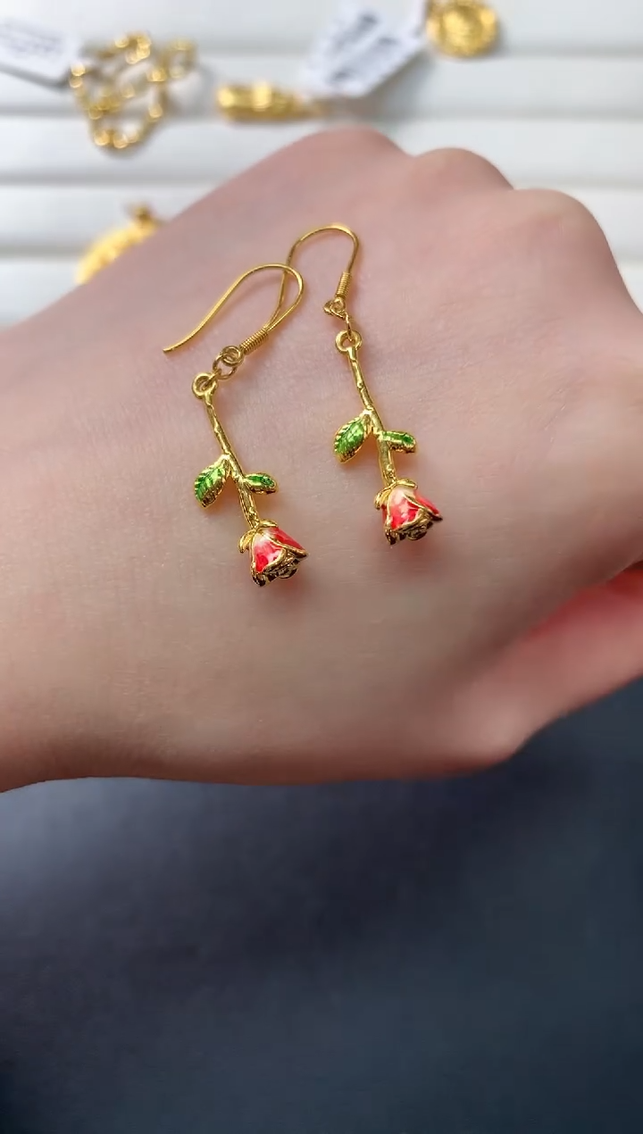 【闪购商品】定制足金耳饰D51|1880     