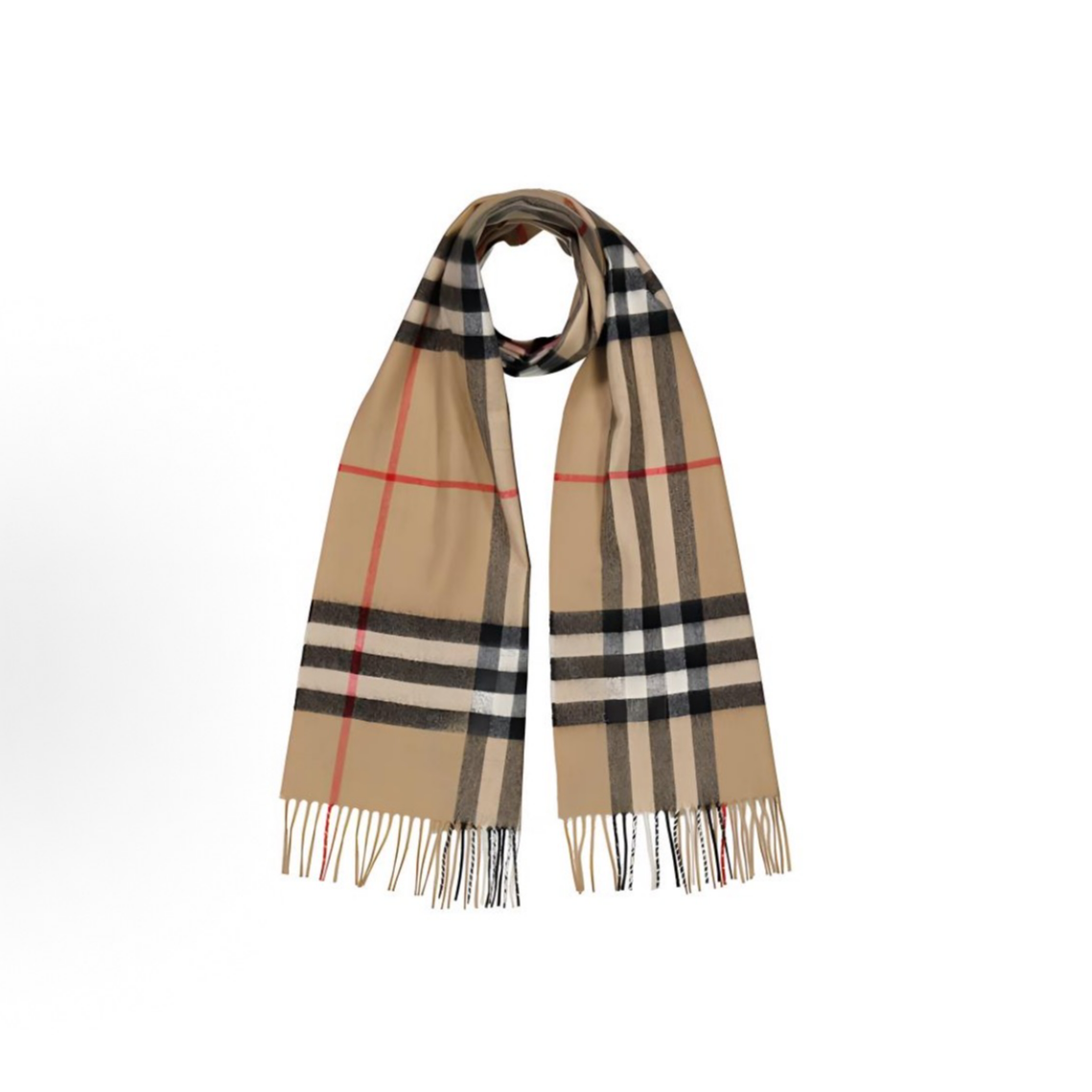未使用 BURBERRY/博柏利 棕色格纹羊绒男女同款围巾 wyj