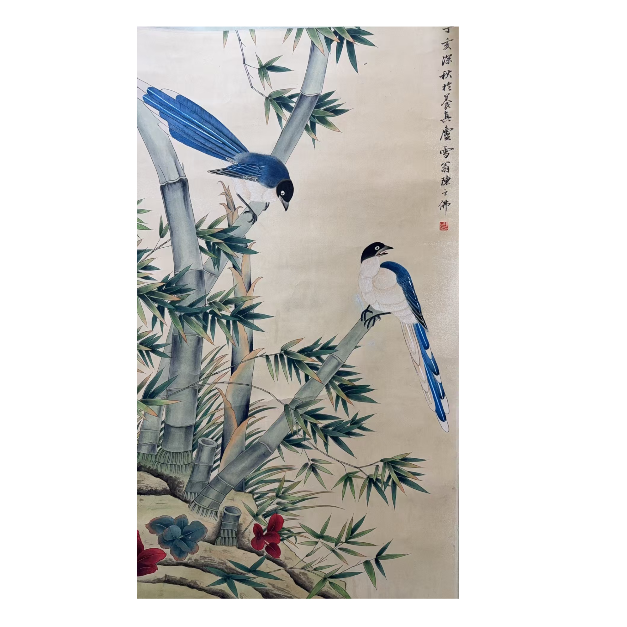 陈之佛款绘画花鸟立轴68.138 8.4平尺