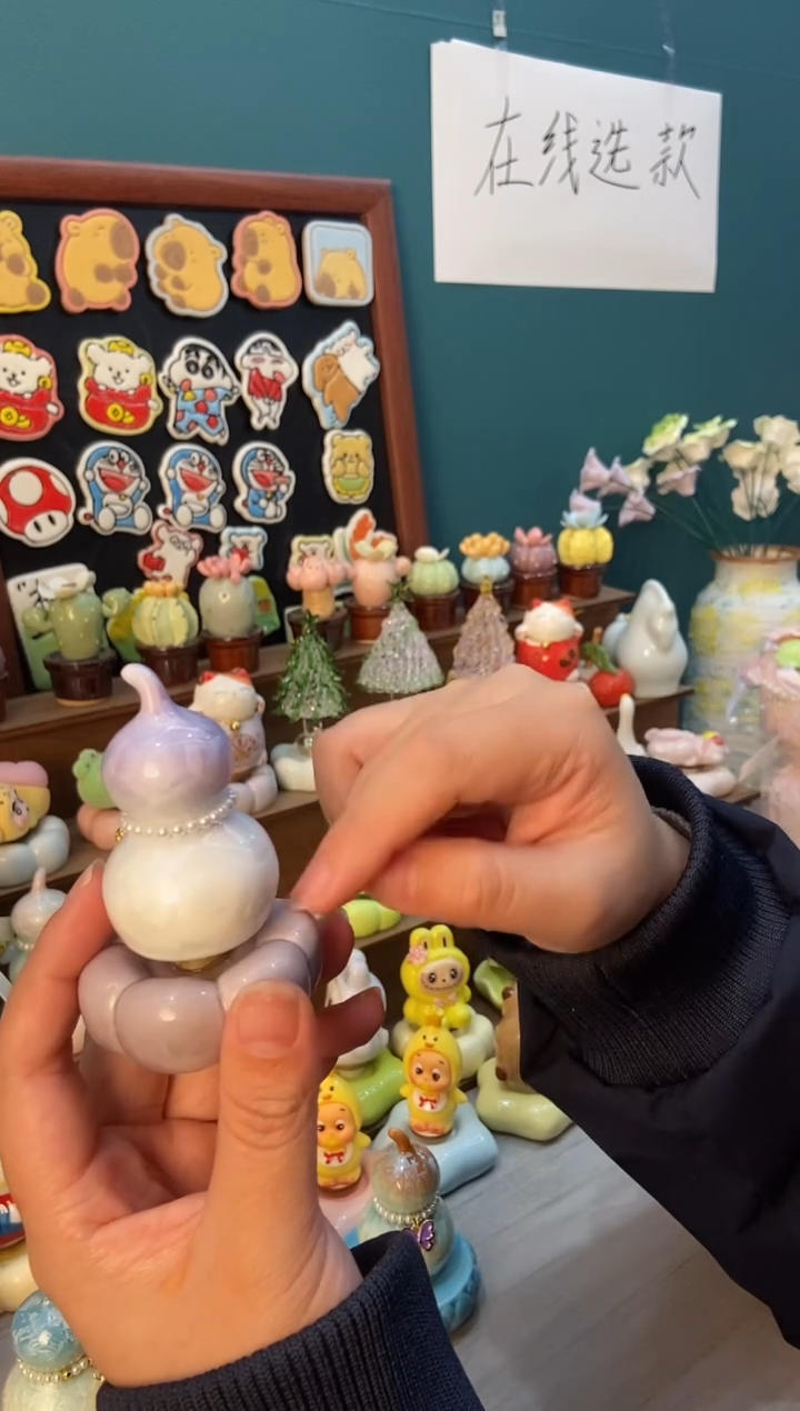 摆件陶紫色葫芦景德镇陶瓷摆件1个装